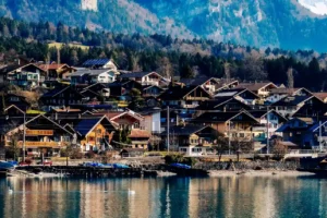 brienz town Switzerland, a beautifull panorama placem a heaven to visitors through beautifull wooden houses